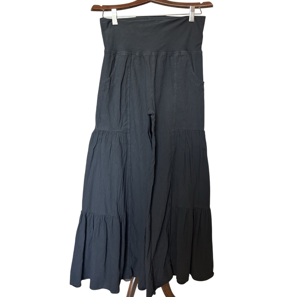 NWT Giocam Black Wide Leg Palazzo Teired Pants Size Small